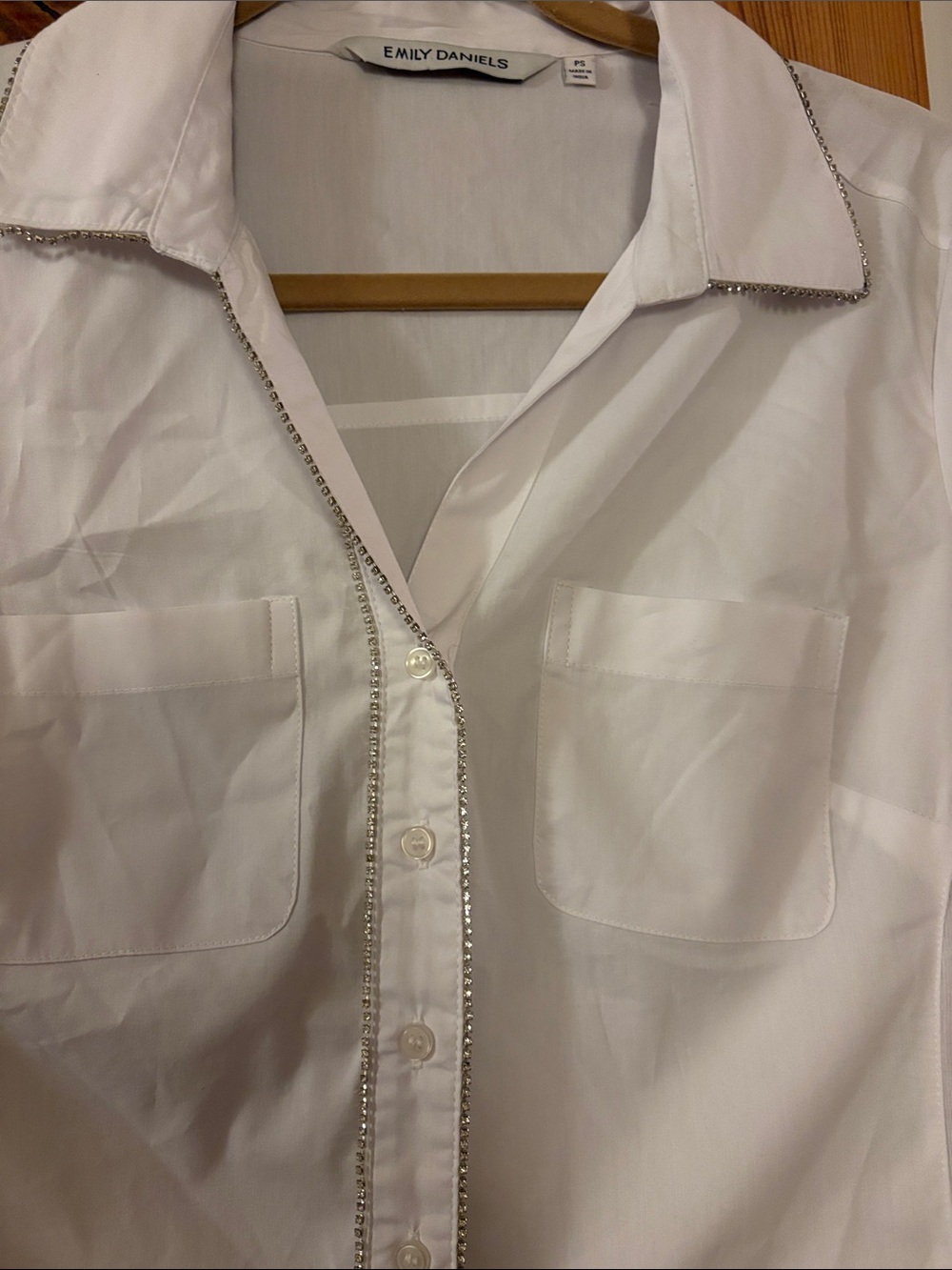 White Bridal blouse with rhinestones - Picture 3 of 4